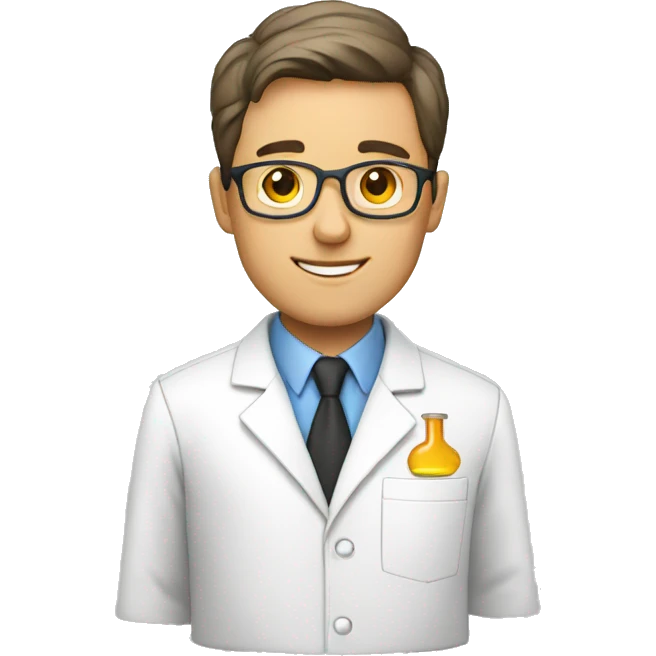male teacher wearing a lab jacket emoji