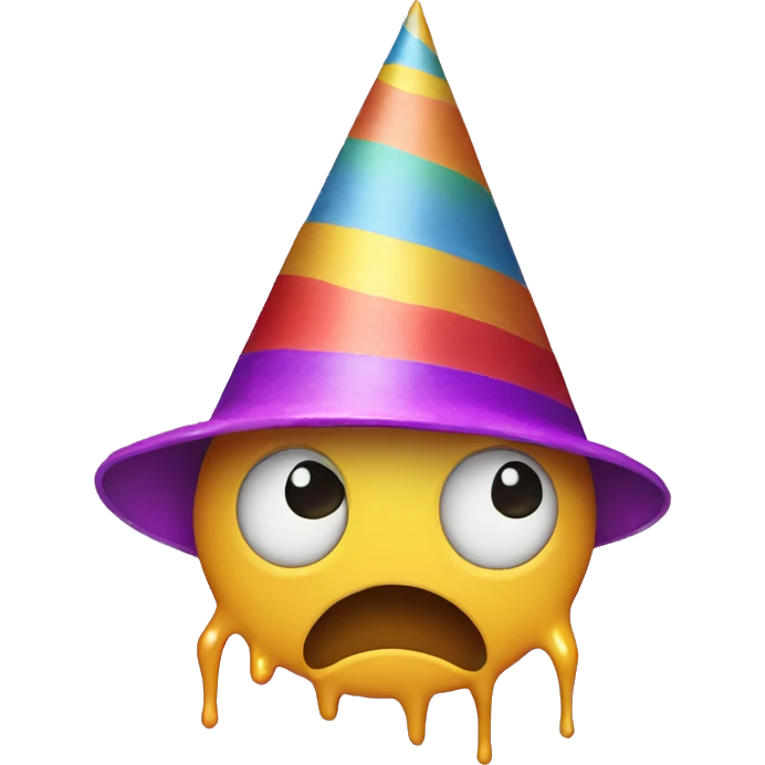 Face melting with a party hat on emoji