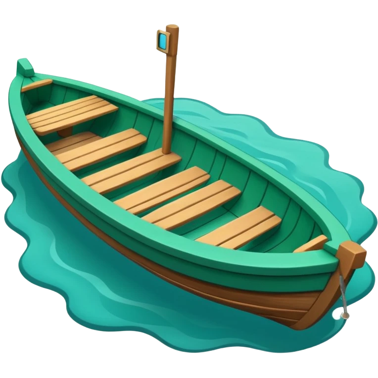 green boat in cartoon  emoji