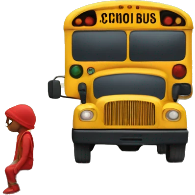 Red man watching a school bus emoji