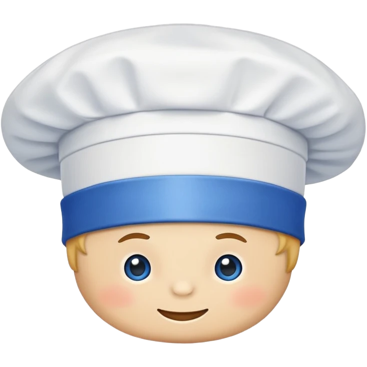 chef's hat with a blue ribbon. emoji