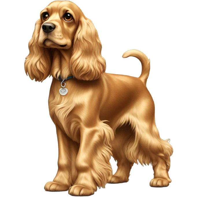 Dog-golden-english-cocker-spaniel-full-body-standing emoji