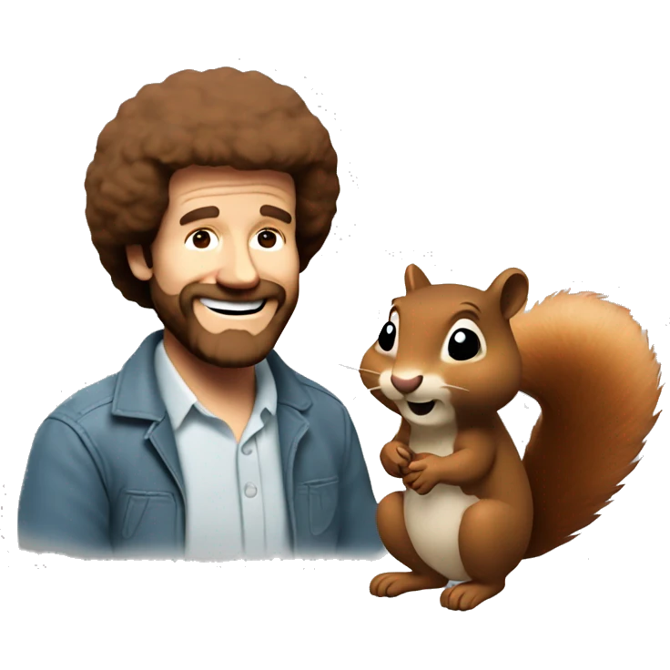 bob ross with squirrel emoji