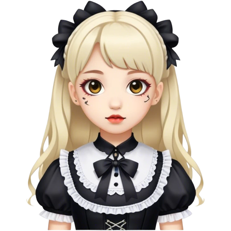 una chica estilo lolita gotica japonesa emoji