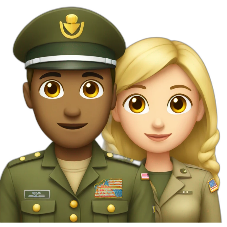 Girl and military love emoji