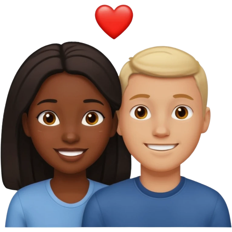 Couple in love black girl and white boy  emoji