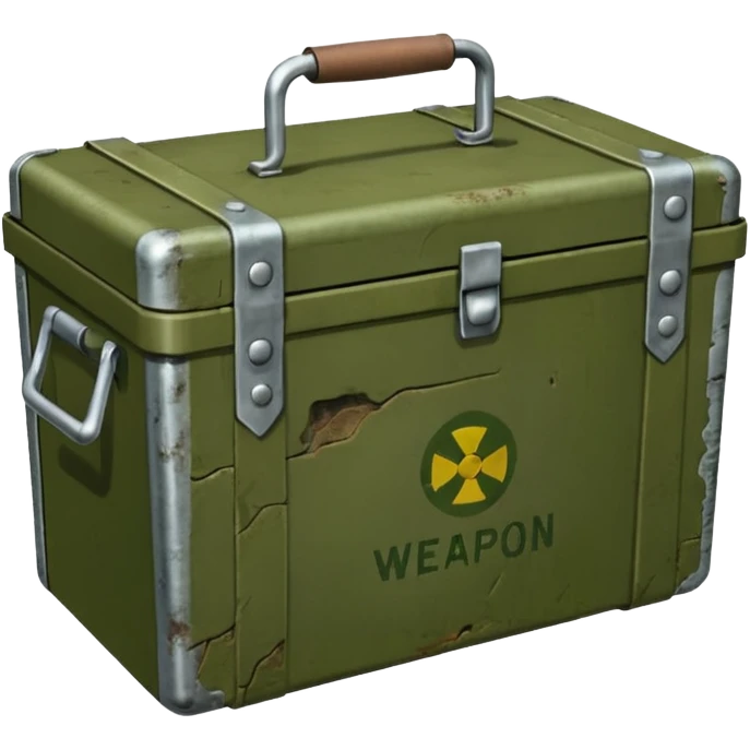 green military box with with an inscription weapon emoji