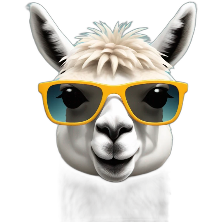 Llama wearing polarized sunglasses upper body  emoji