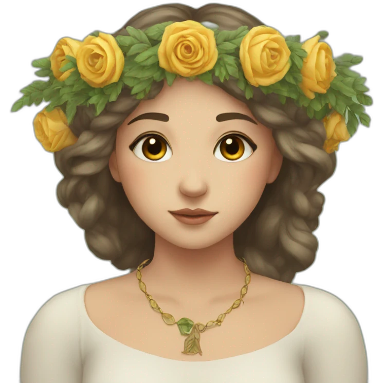 girl in a wreath and with tarot cards emoji