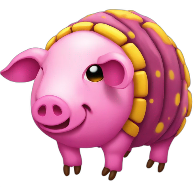 Magenta pig armadillo cow centipede insect with yellow and black spots gradient mottled emoji