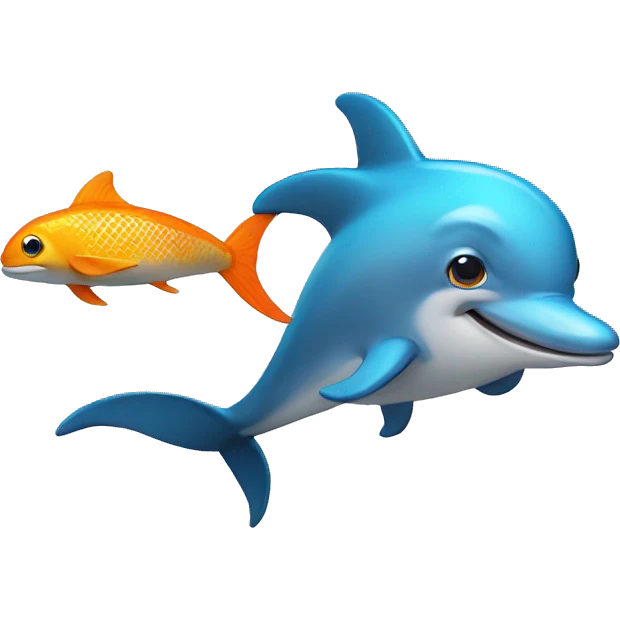 dolphin and fish emoji
