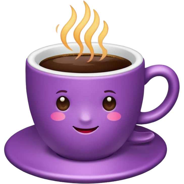 Create minimalist emoji in the style of Coffee Lover — a coffee shop and roastery brand.
Style: cozy, warm.
Colors — purple-pink range.
☕️ cup of coffee emoji