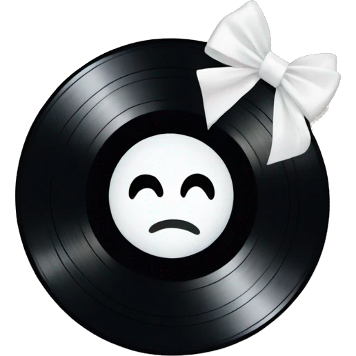  vinyl record with white bow emoji