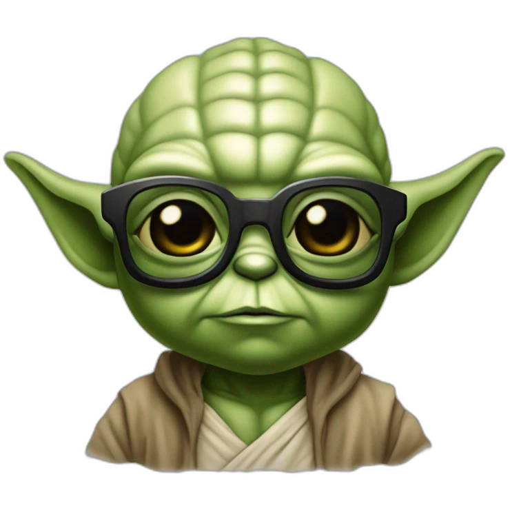 bébé Yoda avec lunettes de Thug Life avec dans sa main BFF emoji