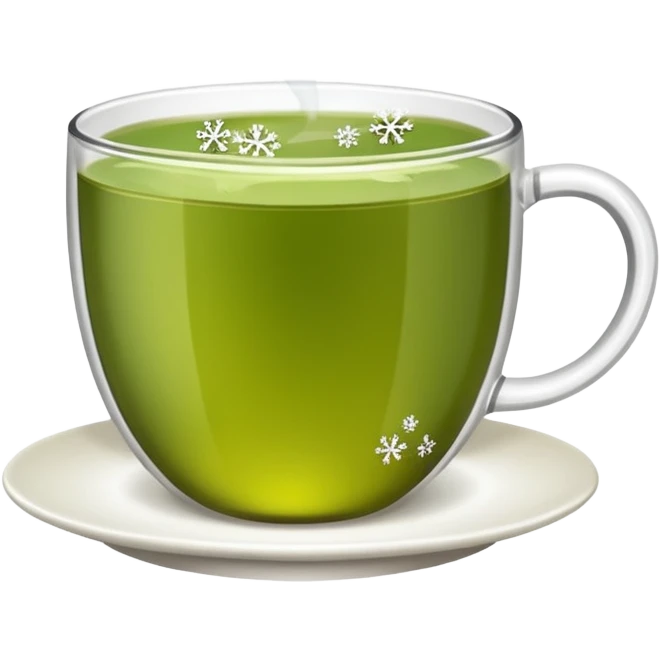 christmas green tea with snow emoji
