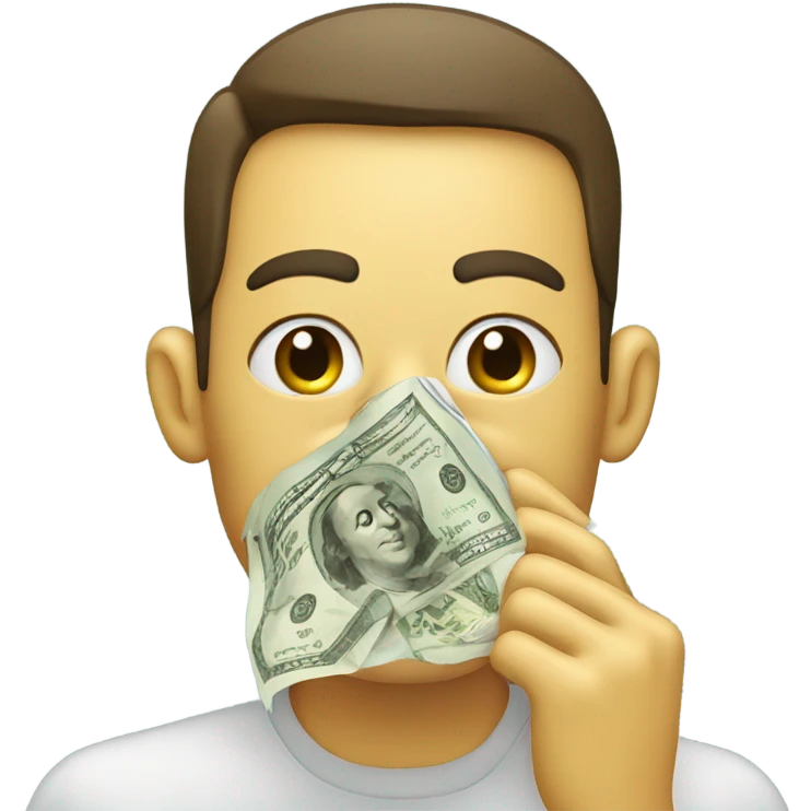 Blowing nose with money emoji