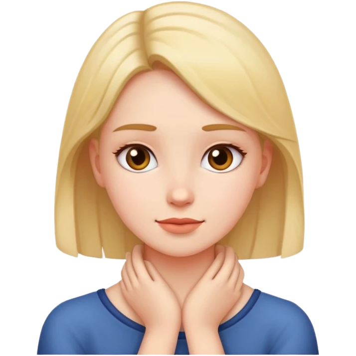 girl with hands around neck emoji