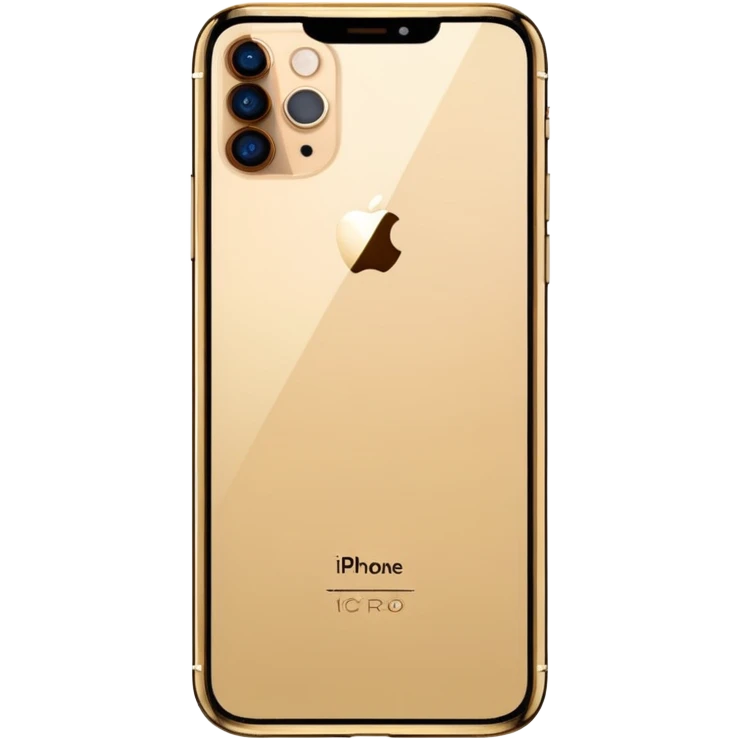 Gold border iPhone 16 Pro Max with no notch frontview emoji