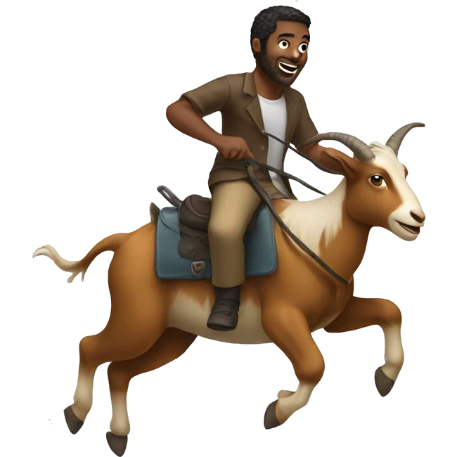 man riding a goat emoji