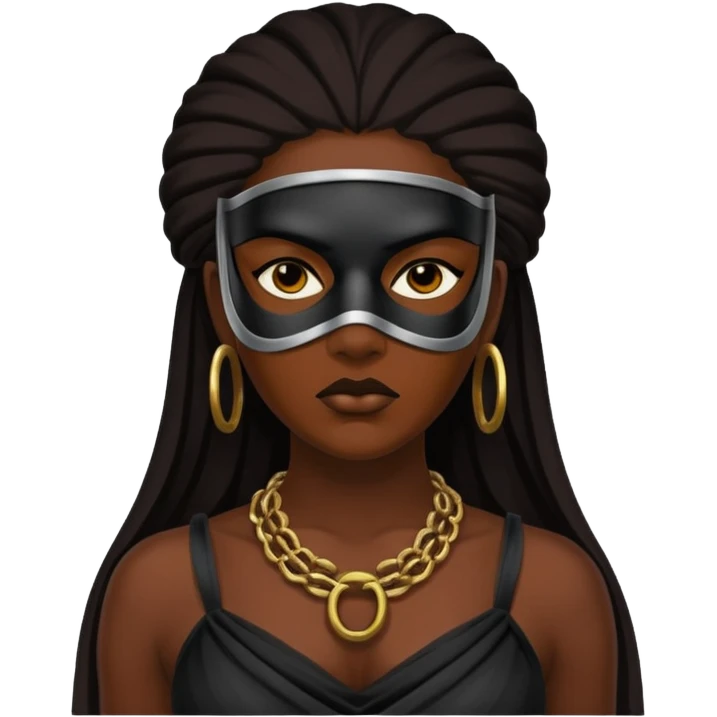 Dark Women in a slave mask  emoji