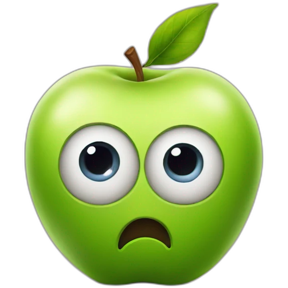 apple with eyes emoji