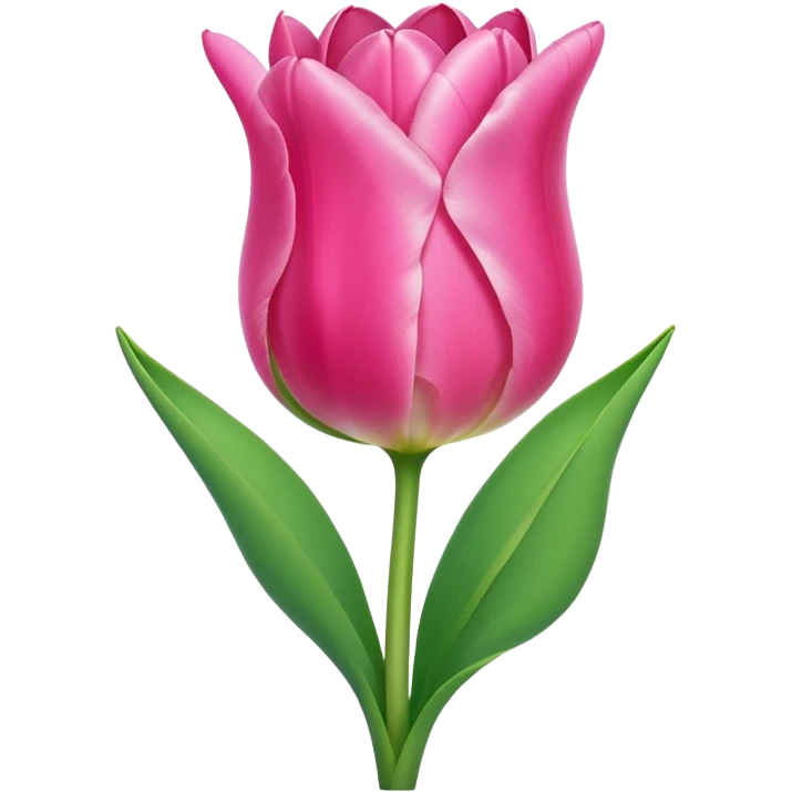тюльпан розовый и один листочек emoji