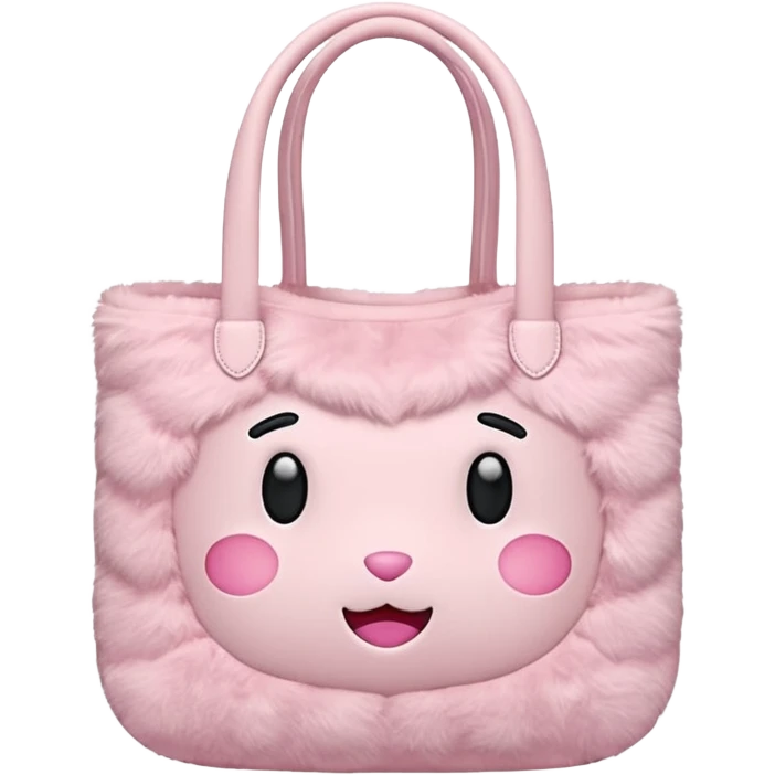 Aesthetic pink plush tote bag emoji