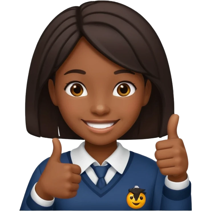 black school girl thumbs up emoji