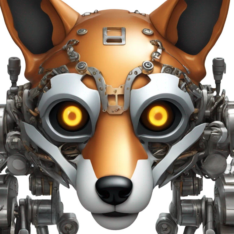 Robot Fox terminator face emoji