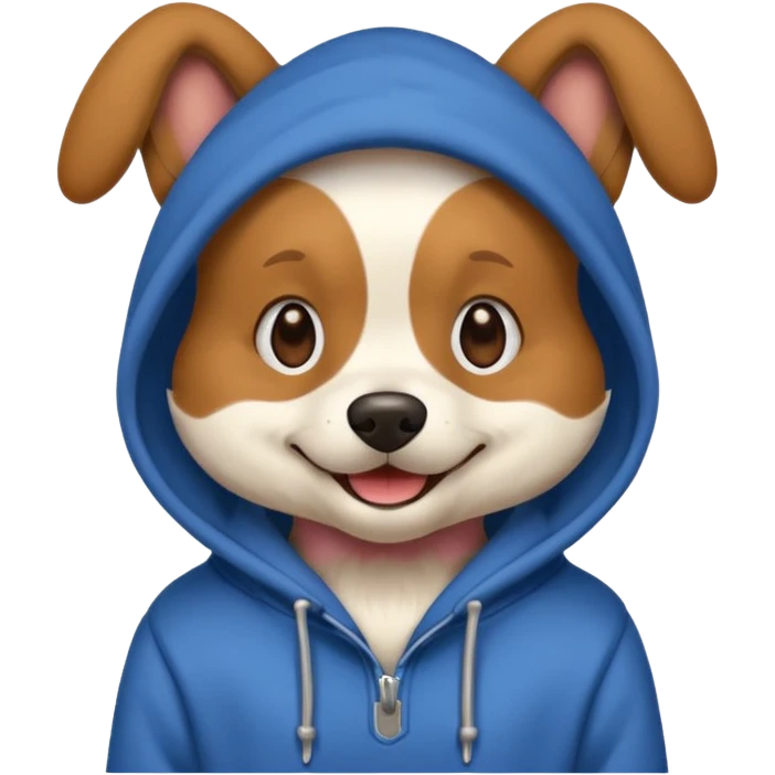 Dog wearing a hoodie emoji