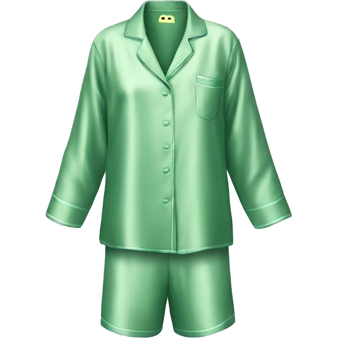 green silk pyjamas set emoji