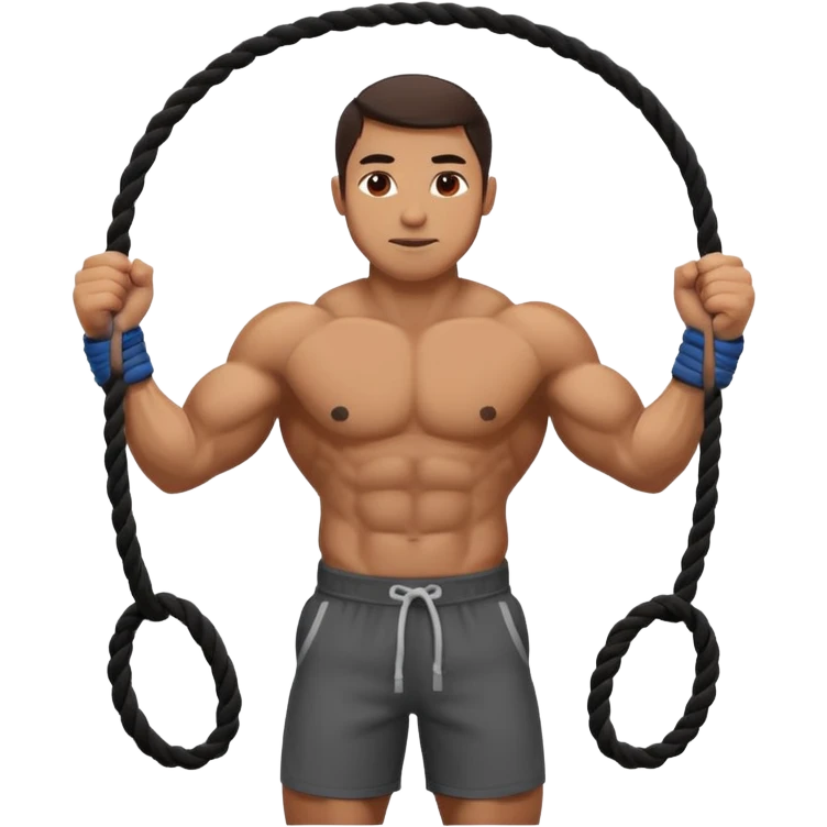man doing ropes in a crossfit training emoji