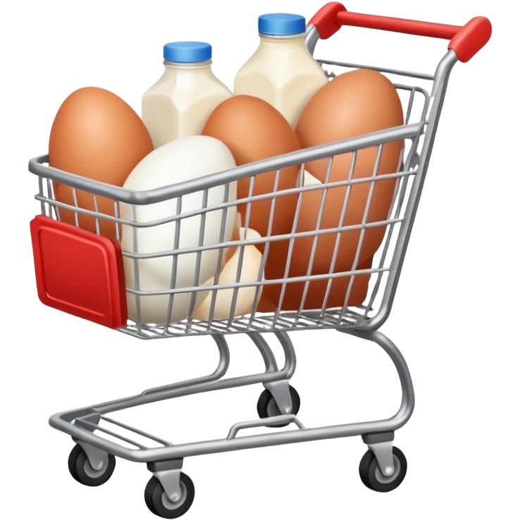 carrito de compras leche huevos carne emoji