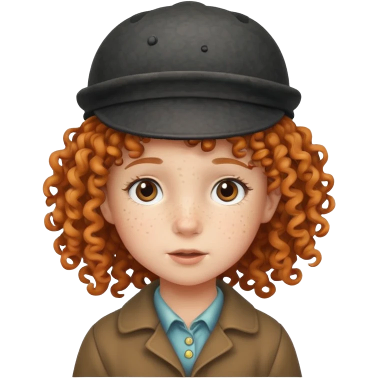 a little girl kid with curly hair, deerstalker emoji