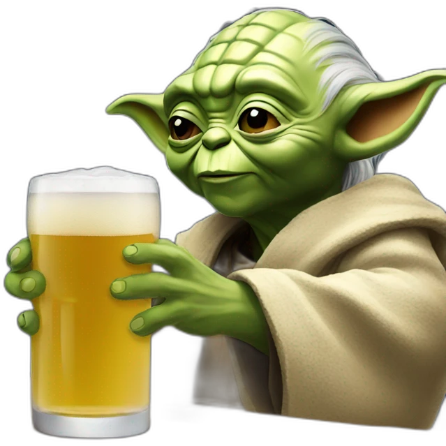 Yoda drink beer emoji