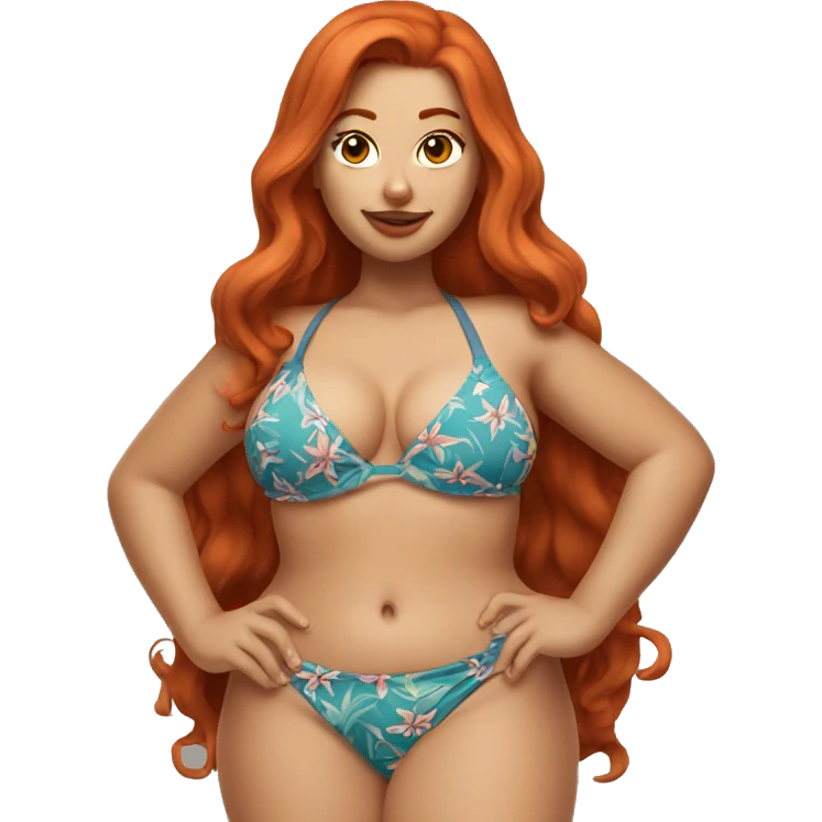 Curvy redhead sfw bikini pose emoji