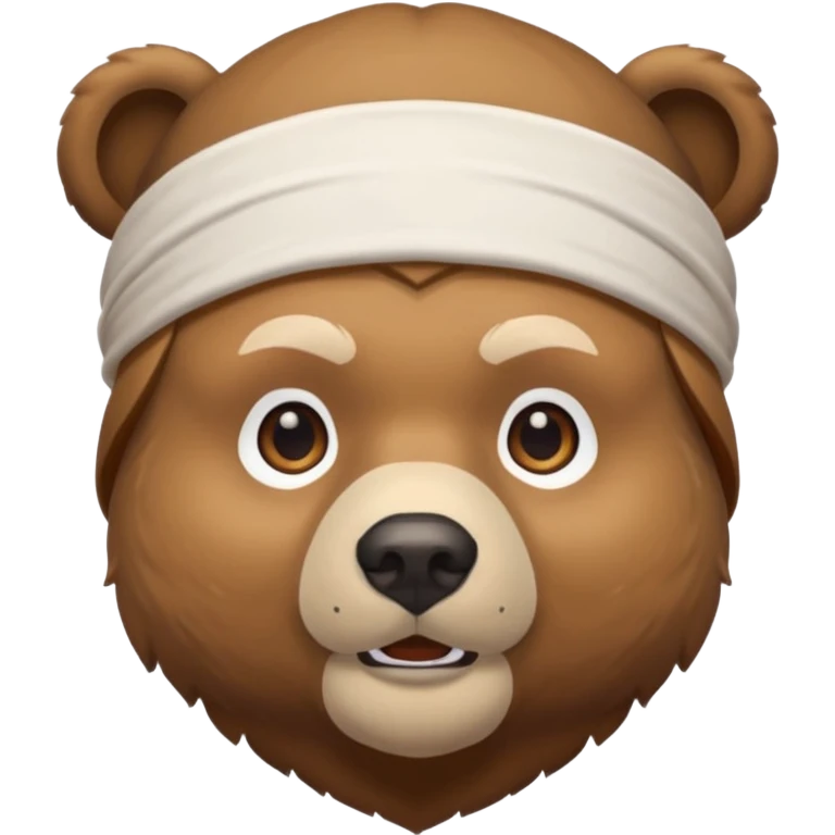 Сделай лицо медведя в белой дюраге emoji