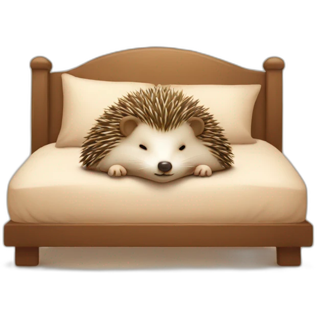 cute-sleep-hedgehog-on-his-pillow-in-his-bed emoji