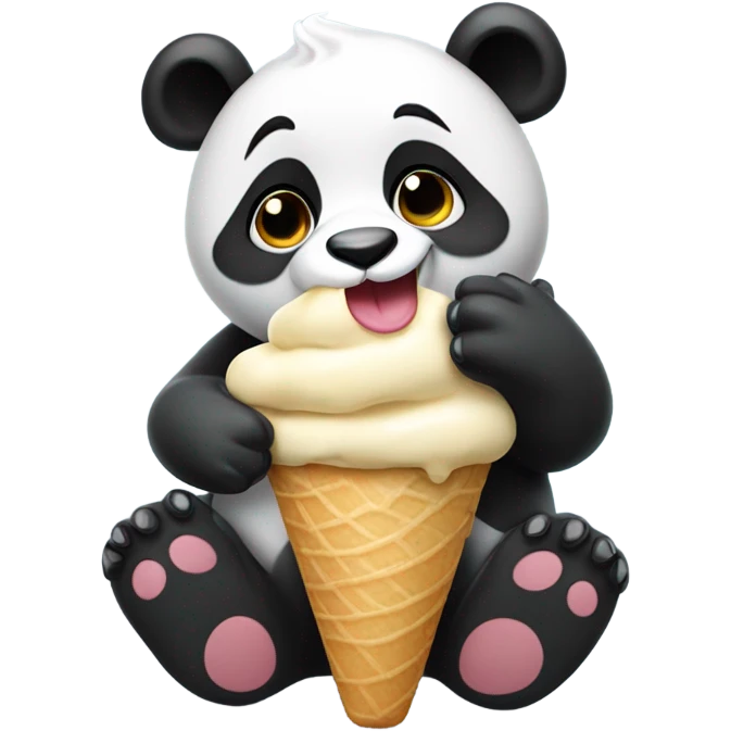Panda eating ice cream emoji