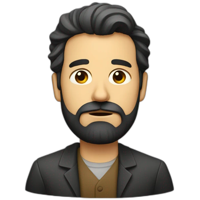 Señor Juan Cuesta with beard, depressed emoji