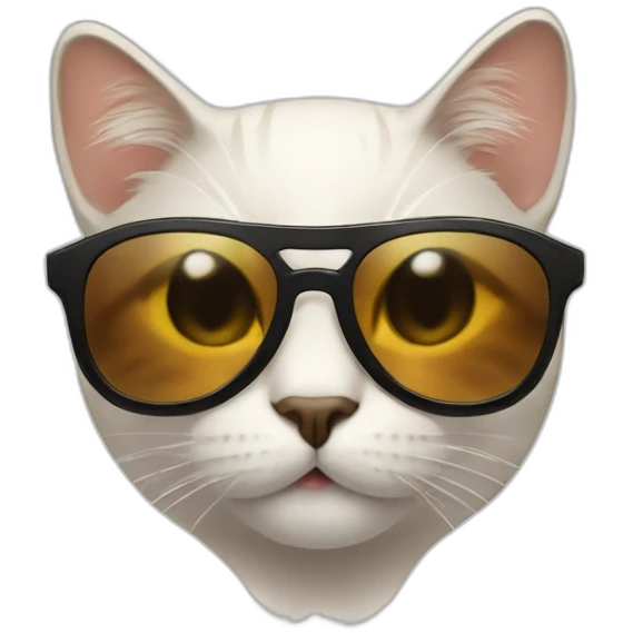 Cat with sunglasses and narcissistic smile emoji