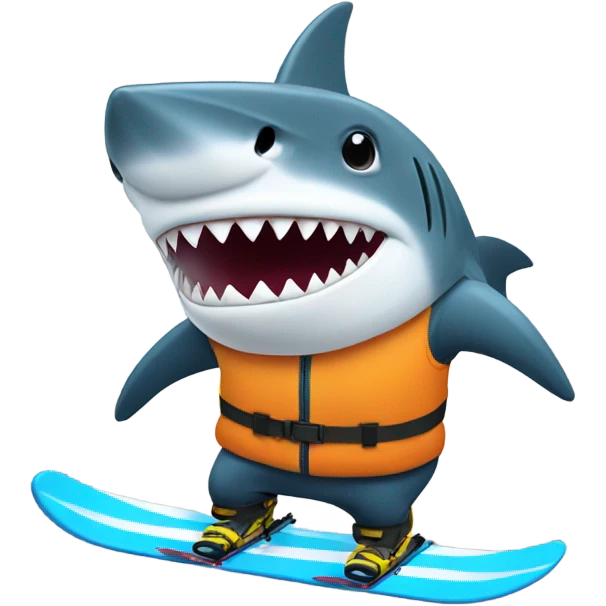 shark skiing emoji