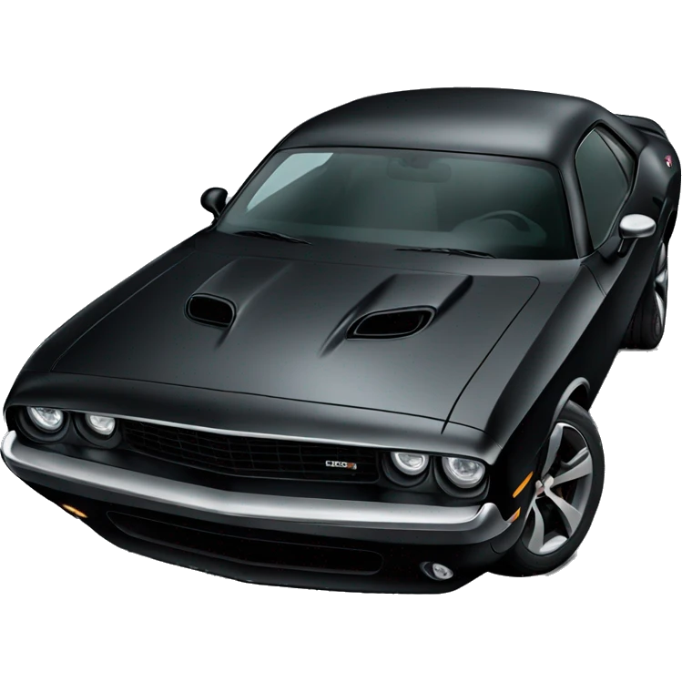 black dodge challenger  emoji