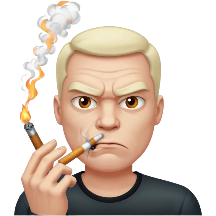 злой парень курит сигарету emoji