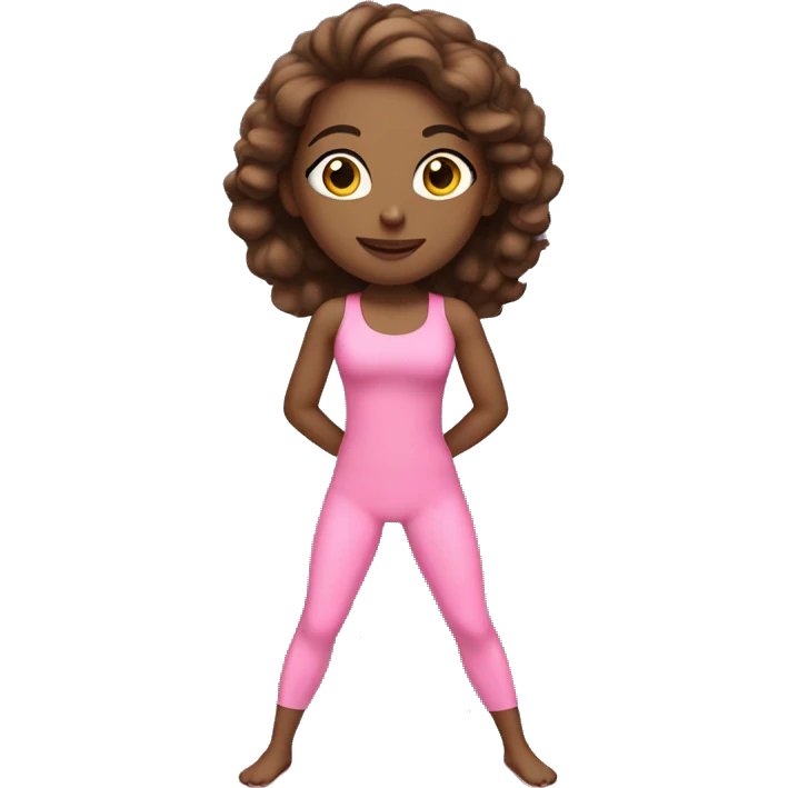 Light Brunette doing yoga pink outfit  emoji