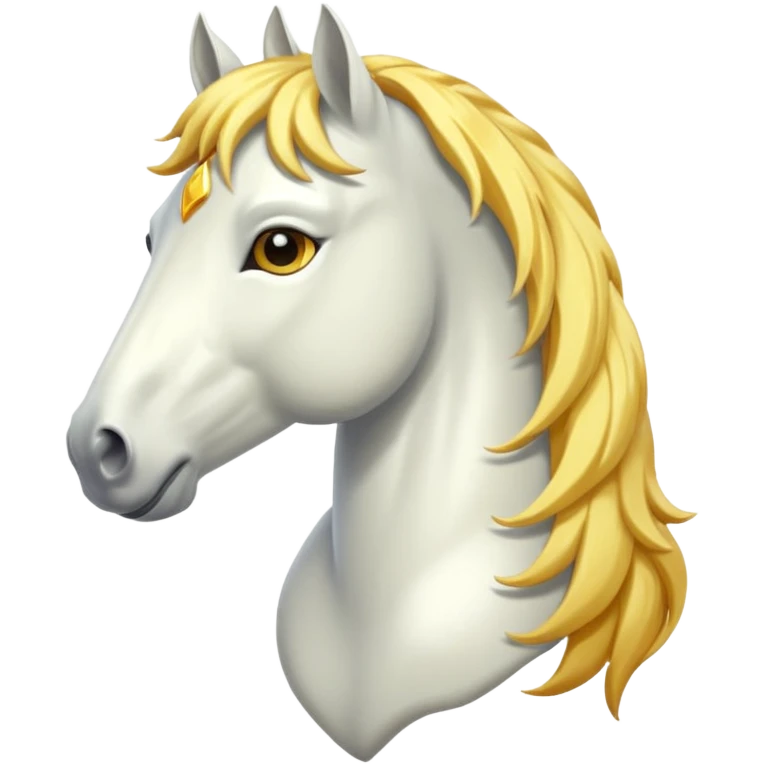 White horse with golden mane that has a sun effect emoji