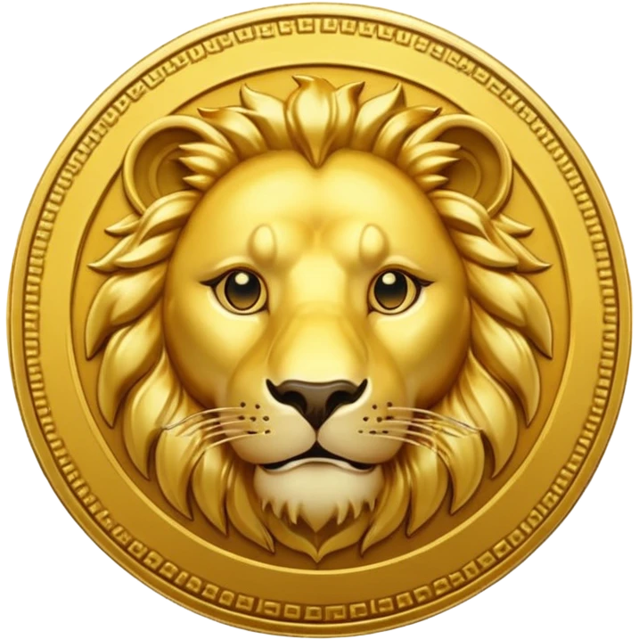 golden coin with lion face emoji