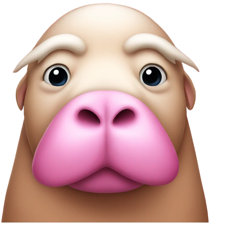 Pink walrus emoji