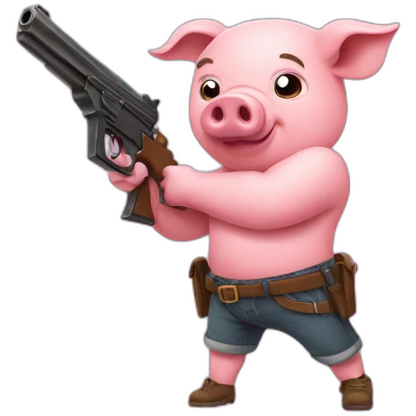 Pig with gun emoji