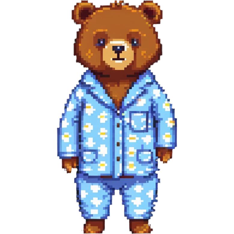 bear wearing pajamas emoji